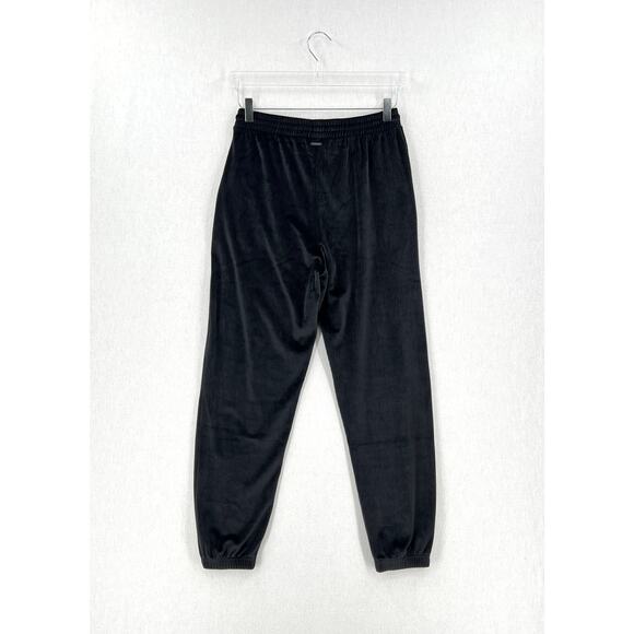 VICTORIAS SECRET Ribbed Velour Jogger Pants Womens Small Black Velvet NEW - Picture 2 of 15